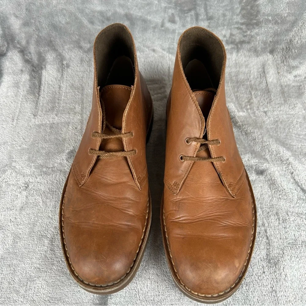 Clarks Collection Bushacre Desert Boots Mens Size 8.5 Brown Leather Lace Up‎